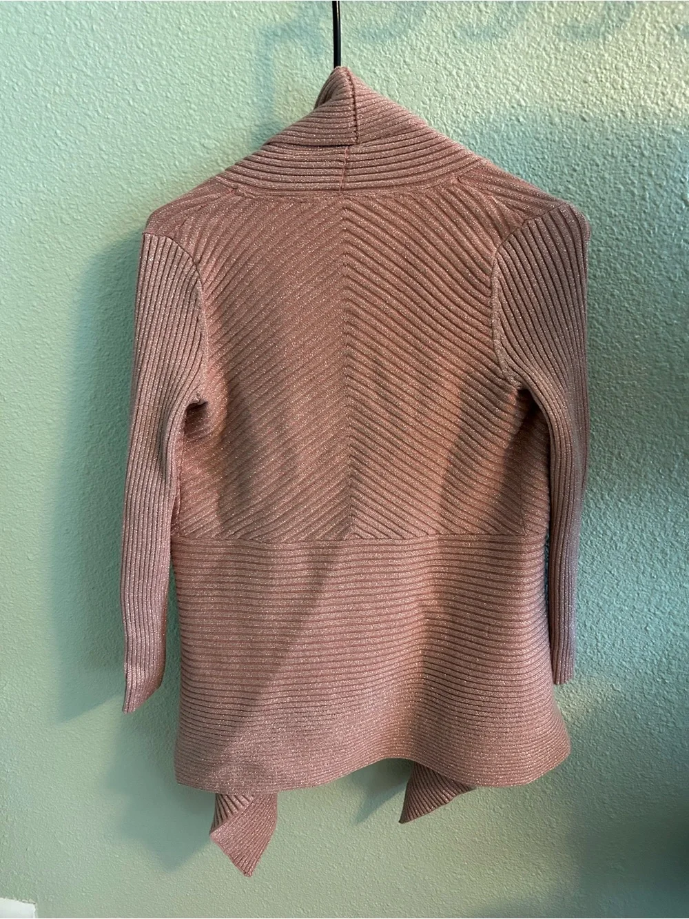 White House Black Market Dusty Rose Open-Front Ribbed Cardigan.Size XSP